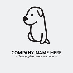 Obraz premium Dog illustration black and white for logo company vector image 