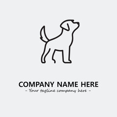 Dog illustration black and white for logo company vector image
