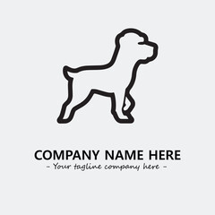Dog illustration black and white for logo company vector image
