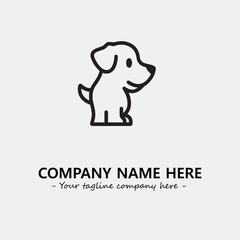Dog illustration black and white for logo company vector image
