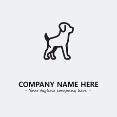 Dog illustration black and white for logo company vector image
