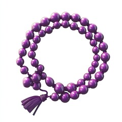 Obraz premium Stunning Purple Beaded Mala Necklace with Tassel: Spiritual Jewelry Photography
