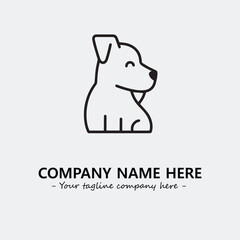 Dog illustration black and white for logo company vector image
