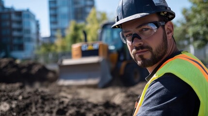 Heavy machinery operator using a bulldozer to level a construction site. Featuring power and efficiency