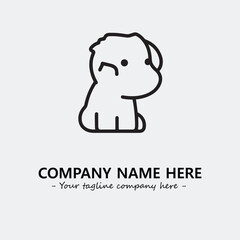 Dog illustration black and white for logo company vector image
