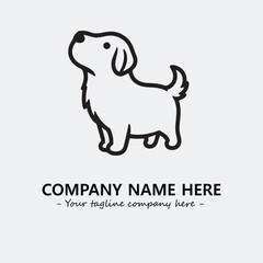 Dog illustration black and white for logo company vector image
