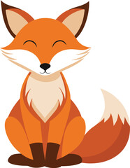 Fox sitting with closed eyes