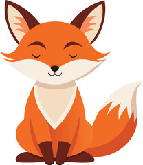 Fox sitting with closed eyes