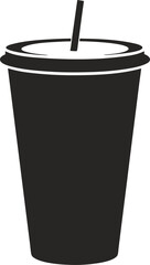 Paper coffee cup sketch. Coffee to go outline drawing painted by black inks. Hand drawn vector illustration on white background. Monochrome picture Coffee hot drink take away. Outline line icon