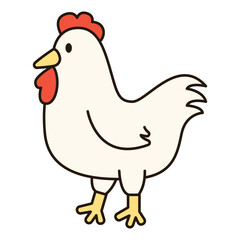 CHICKEN cute animal illustration farm domesticated pet doodle kawaii drawing Japanese style kiddy smile happy playful decorative element object isolated