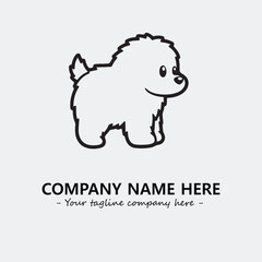Dog illustration black and white for logo company vector image
