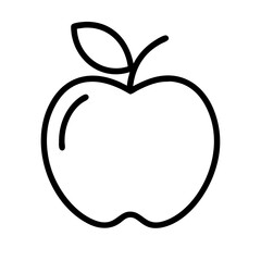 apple line drawn vector art - illustration apple isolated transparent background