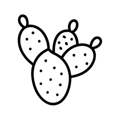 cactus pear line drawn vector art - illustration cactus pear isolated transparent background