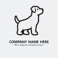 Dog illustration black and white for logo company vector image
