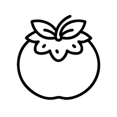 fuyu persimmon line drawn vector art - illustration fuyu persimmon isolated transparent background