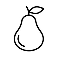 pear line drawn vector art - illustration pear isolated transparent background