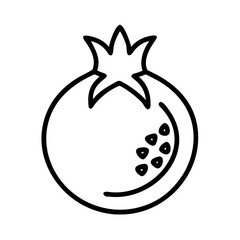 pomegranate line drawn vector art - illustration pomegranate isolated transparent background