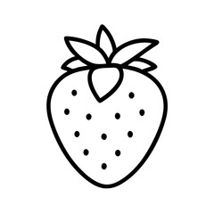 strawberry line drawn vector art - illustration strawberry isolated transparent background