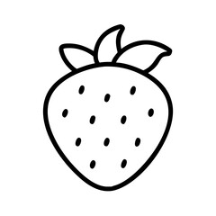 strawberry line drawn vector art - illustration strawberry isolated transparent background
