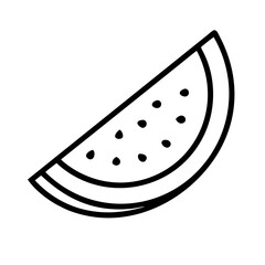 watermelon line drawn vector art - illustration watermelon isolated transparent background