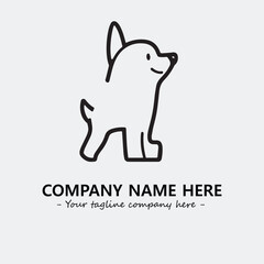 Dog illustration black and white for logo company vector image
