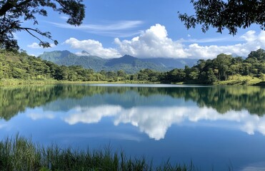 Fototapeta premium mountain lake in the summer