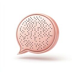 Rose Gold Speech Bubble with Dotted Texture 3D Render Illustration Design