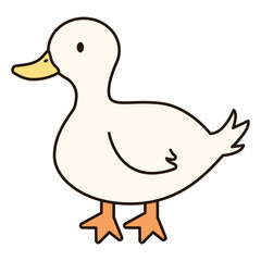DUCK cute animal illustration farm domesticated pet doodle kawaii drawing Japanese style kiddy smile happy playful decorative element object isolated