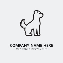 Dog illustration black and white for logo company vector image
