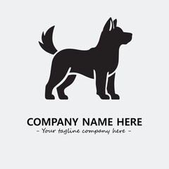 Dog illustration black and white for logo company vector image
