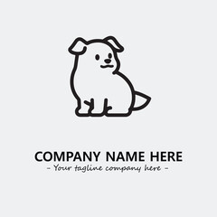 Dog illustration black and white for logo company vector image
