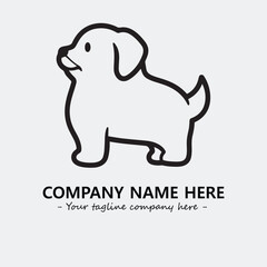Dog illustration black and white for logo company vector image
