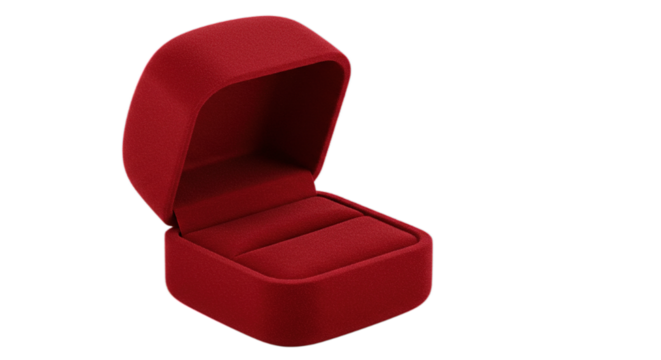 red box for jewelry isolated on white transparent background PNG