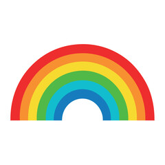 A rainbow vector art illustration white background. 