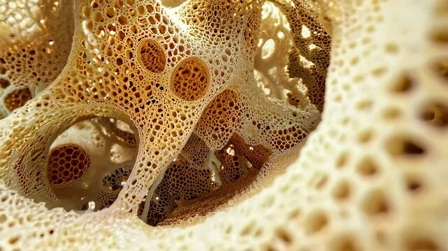 Close-up of Porous Bone Microstructure