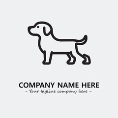 Dog illustration black and white for logo company vector image
