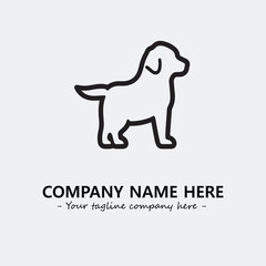 Dog illustration black and white for logo company vector image
