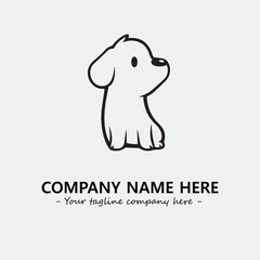 Dog illustration black and white for logo company vector image
