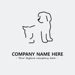Dog illustration black and white for logo company vector image
