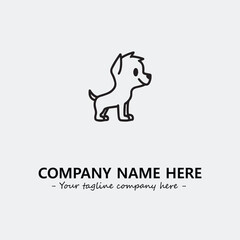Dog illustration black and white for logo company vector image
