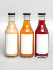 Colorful Beverage Bottles Mockup - Juice, Kombucha, Tea Branding PSD Template