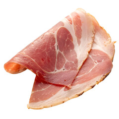 A slice of lonzino isolated on a transparent background