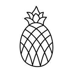 Pineapple Fruit Coloring Page Outline