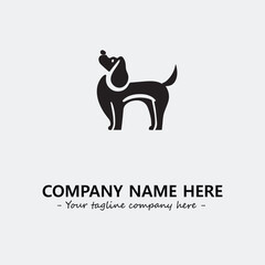 Dog illustration black and white for logo company vector image
