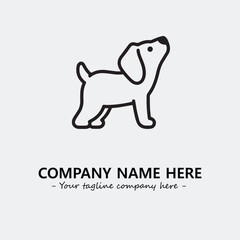 Dog illustration black and white for logo company vector image
