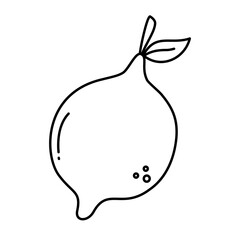 Lemon Fruit Coloring Page Outline