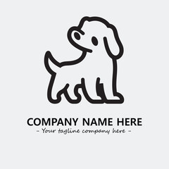 Obraz premium Dog illustration black and white for logo company vector image 