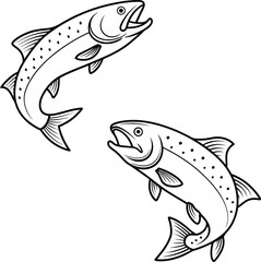 Fototapeta premium Fish icon vector set