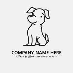 Dog illustration black and white for logo company vector image
