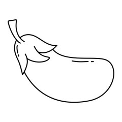 Eggplant Vegetable Coloring Page Outline